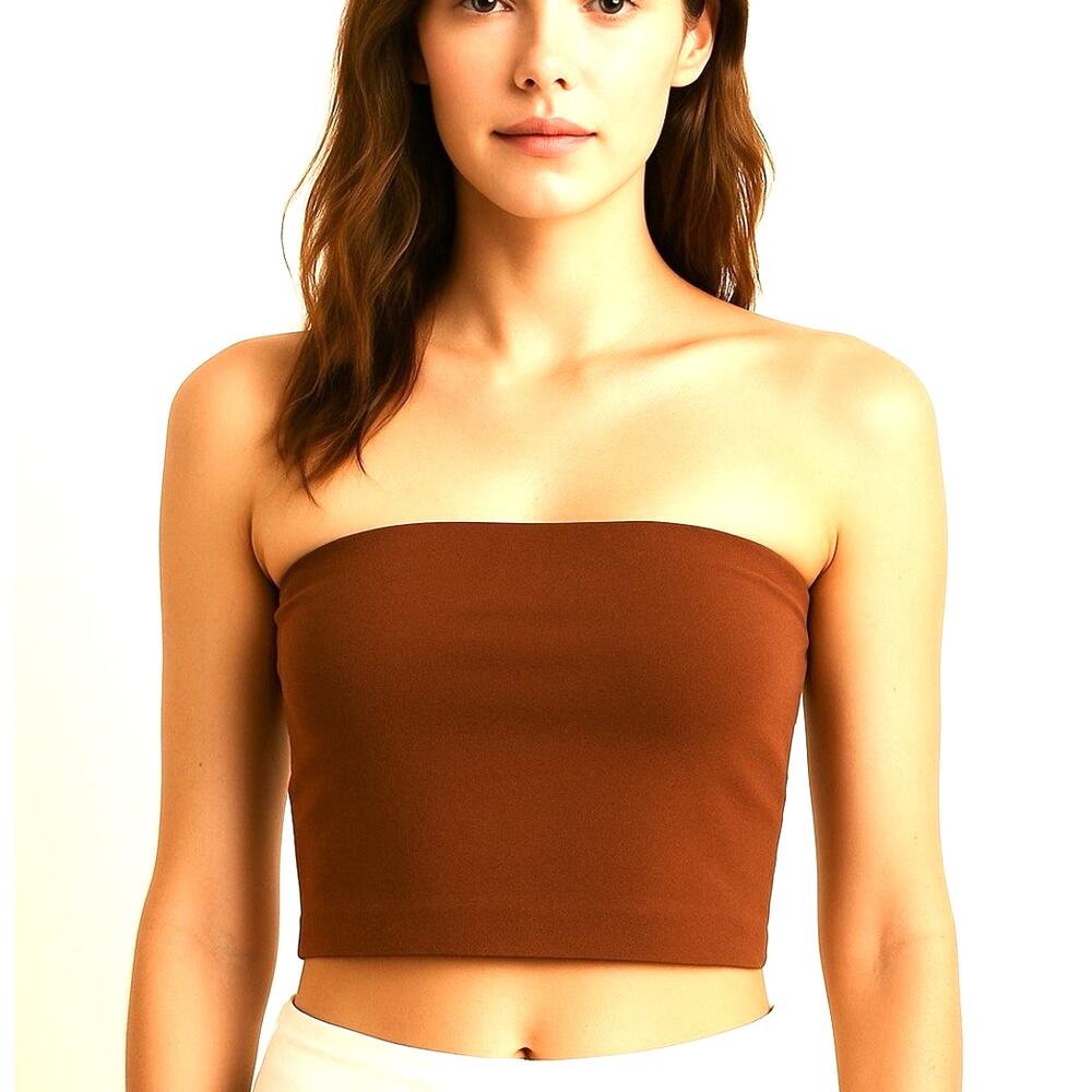 Intimately Free People Women M/L Natural Earth Brown Tube Top Strapless Shelf